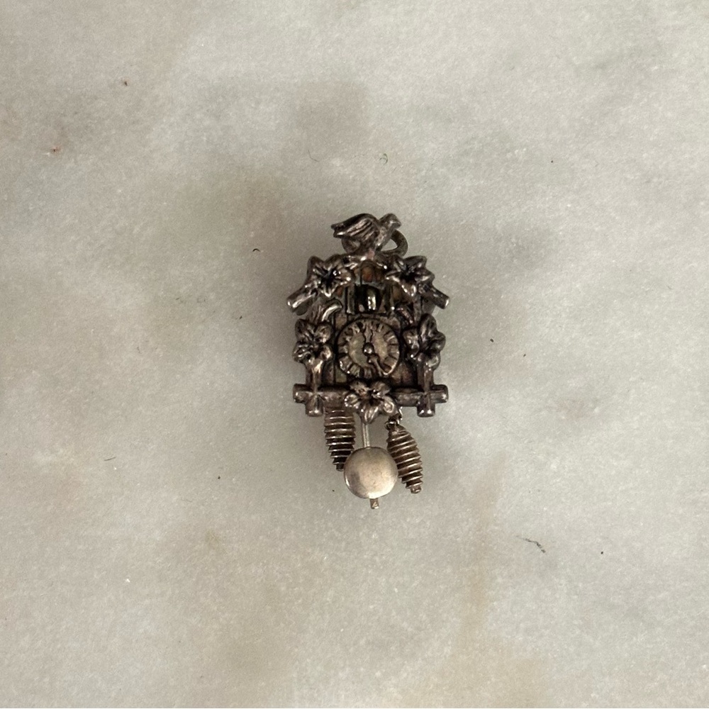 Sterling silver coco clock charm